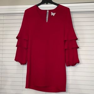 Dress with ruffle sleeves